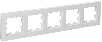 IEK BRITE DECOR Белый рифленый Рамка 5-м РУ-5-Бр
