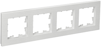 IEK BRITE DECOR Белый рифленый Рамка 4-м РУ-4-Бр