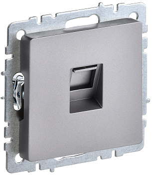 IEK BRITE BASE Сталь Розетка комп. RJ45 кат.6 РК11-БрС