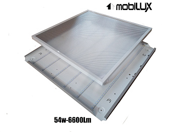 Панель светодиодная 54W Mobilux СПО-05 595х595х25 6600Лм 6400K Призма