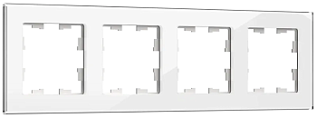 IEK BRITE DECOR Белый глянец стекло Рамка 4-м РУ-4-2-БрБ