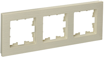 IEK BRITE DECOR Бежевый рифленый Рамка 3-м РУ-3-Бр