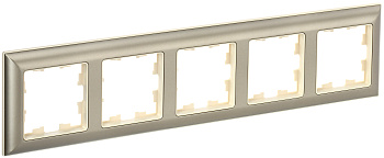 IEK BRITE DECOR Шампань/беж 3D-форма Рамка 5-м РУ-5-Бр