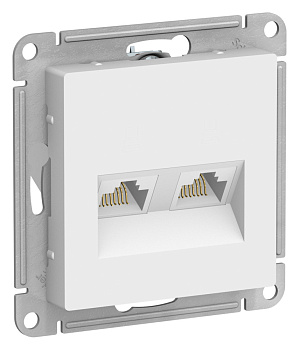 Systeme Electric AtlasDesign Лотос Розетка двойная компьютерная RJ45+RJ45, кат.5Е, механизм