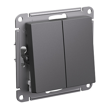 Systeme Electric AtlasDesign Базальт Переключатель 2-клавишный, сх.6/2, 10АХ, механизм