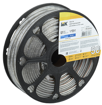 Лента LED 50м блистер LSR-2835B60-4.8-IP67-220V 12мм синий цвет IEK