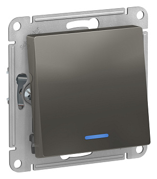 Systeme Electric AtlasDesign Сталь Переключатель 1-клавишный с подсветкой, сх.6а, 10АХ, механизм