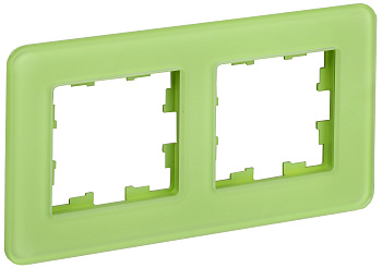 IEK BRITE DECOR Эко грин матовый стекло скругл.угол Рамка 2-мест. РУ-2-2-Бр RE