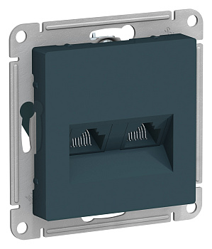Systeme Electric AtlasDesign Изумруд Розетка двойная компьютерная RJ45+RJ45, кат.5E, механизм